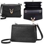 Outdoor-Handytasche aus Leder mit Krokodilmuster und einer Schulter – Bild 3