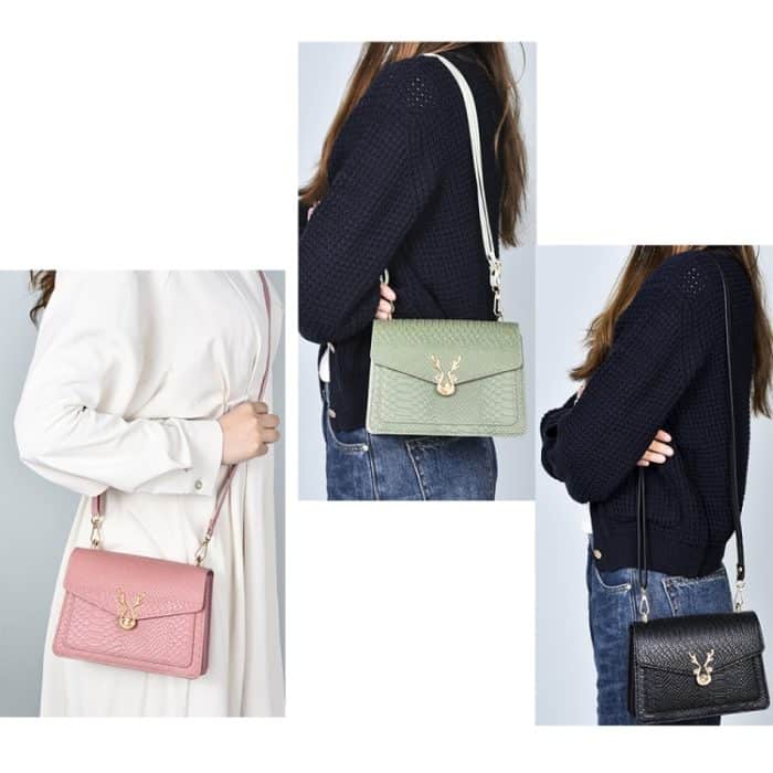 Outdoor-Handytasche aus Leder mit Krokodilmuster und einer Schulter – Bild 8