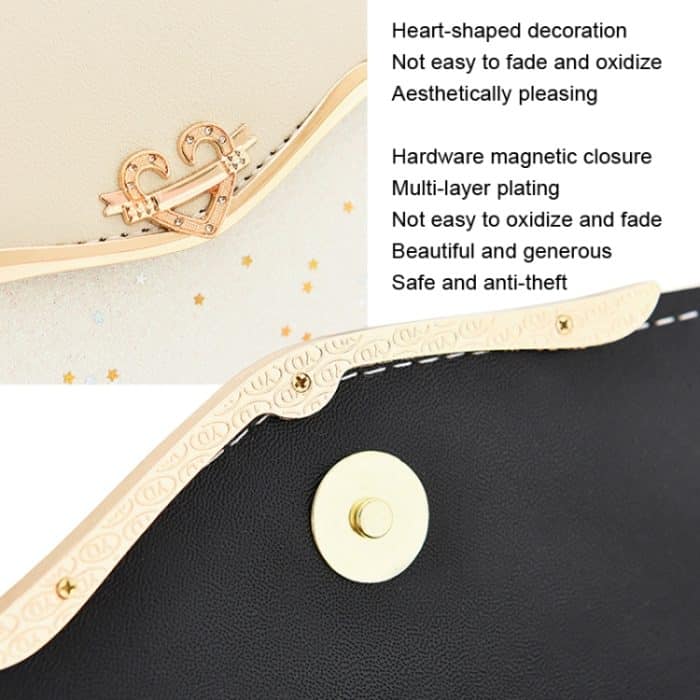 Messenger Pailletten Umhängetasche Damen Handy Geldbörse, Beige, Black, White, Red, Lake Blue, Beige With Pendant, Black With Pendant, White With Pendant, Red With Pendant, Lake Blue With Pendant – Bild 4