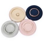 12 x 1,8 cm Schmuck-Ring-Samt-Leder-runder leerer Teller-Armband-Präsentationsständer – Bild 2