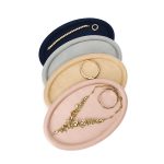 30x20x1,8 cm Schmucktablett Ring Samt Leder Oval Leere Platte Ohrringe Halskette Schmuck Display Platte – Bild 2