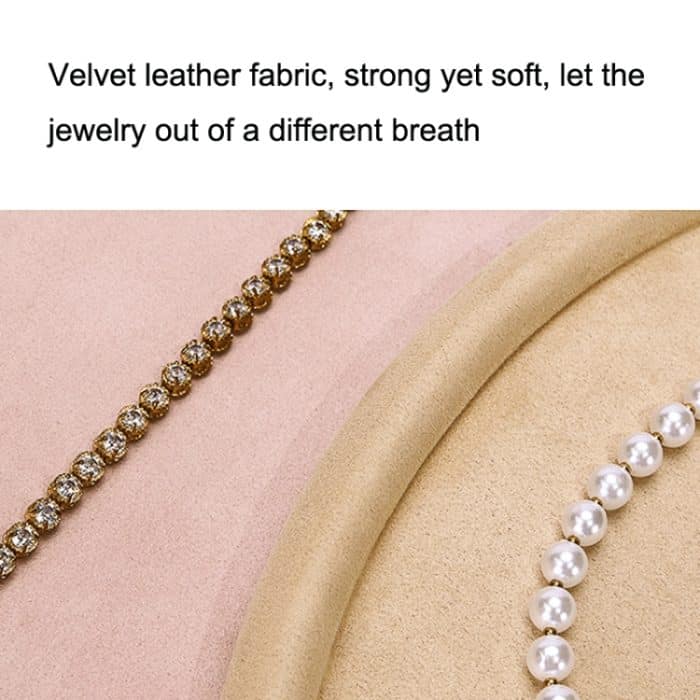 30x20x1,8 cm Schmucktablett Ring Samt Leder Oval Leere Platte Ohrringe Halskette Schmuck Display Platte – Bild 4