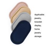 32x18x1,8cm Schmucktablett Ring Samt Leder Oval Leere Platte Ohrringe Halskette Schmuck Display Platte – Bild 5