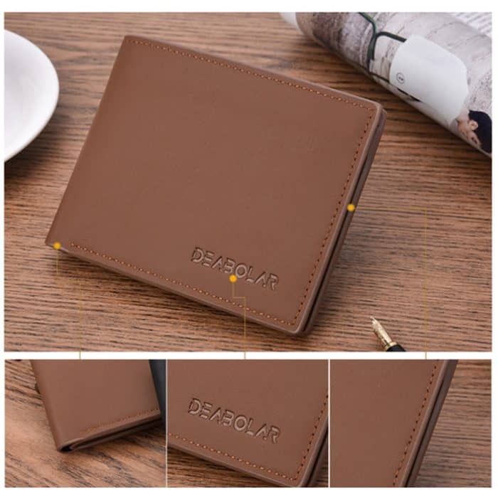 DEABOLAR Multifunktionale Herren-Geldbörse aus PU-Leder, kurz, für mehrere Karten – Bild 4