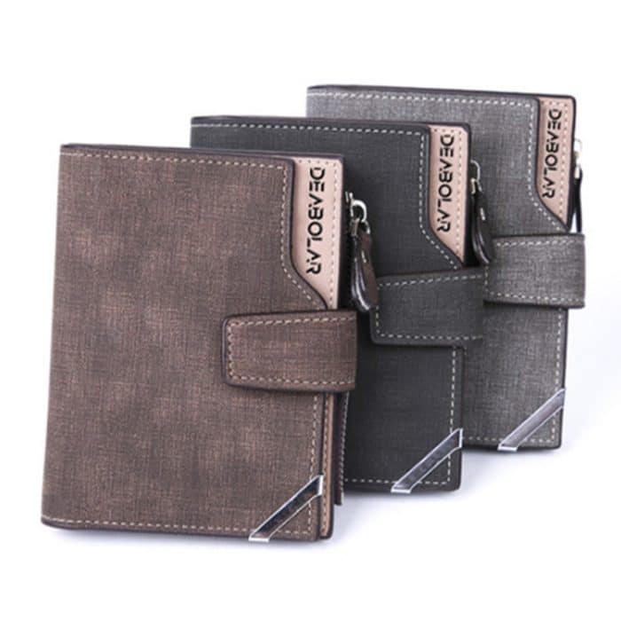 DEABOLAR Lässige Retro-Geldbörse mit Segeltuchmuster, multifunktional, mittellang – Bild 2