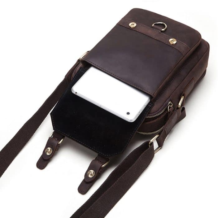 HUMERPAUL Herren Umhängetasche Retro Leder Umhängetasche, MH580 (Brown) – Bild 8