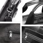 HUMERPAUL Herren Leder Meter Bag Retro Messenger Bag Handtasche Schultertasche, MH509 (Black), MH509 (Brown) – Bild 3