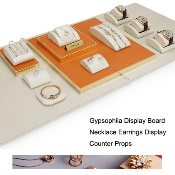 Orange Gypsophila Display Board Halskette Ohrringe Display Counter Requisiten – Bild 5