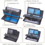 Baellerry Vintage-Geldbörse aus mattem Leder mit mehreren Kartenfächern für Herren, Clutch mit Reißverschluss und Schnalle – Bild 4