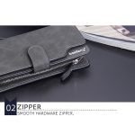 Baellerry Vintage-Geldbörse aus mattem Leder mit mehreren Kartenfächern für Herren, Clutch mit Reißverschluss und Schnalle – Bild 6