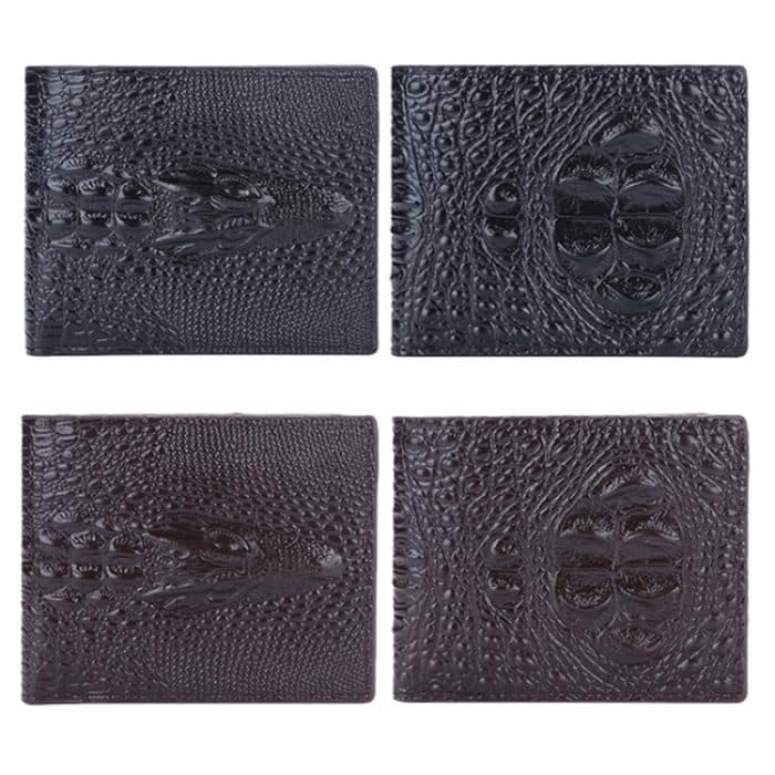 Baellerry Herren-Geldbörse mit Krokodildruck, kurz, Vintage-Geldbörse mit mehreren Kartenfächern – Bild 2
