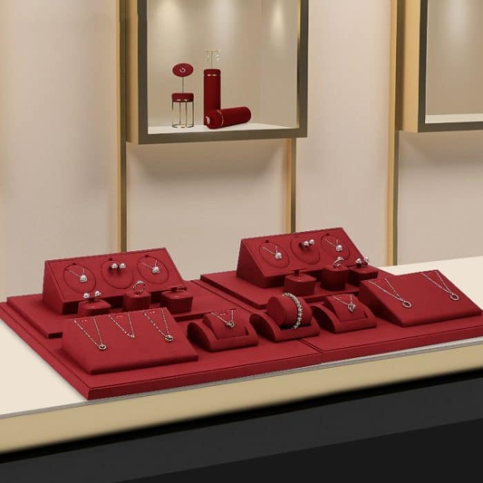 Schmuck-Präsentationsständer, Mikrofaser-Schmuck-Theken-Display-Requisiten – Bild 6