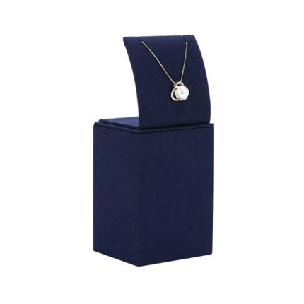 Schmuck-Display-Requisiten, blauer Mikrofaser-Fenster-Halsketten-Ohrring-Ständer