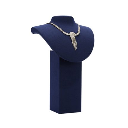 Schmuck-Display-Requisiten, blauer Mikrofaser-Fenster-Halsketten-Ohrring-Ständer