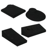 Schwarzer Mikrofaser-Halsketten-Ring-Schmuckständer. Live-Schmuckständer – Bild 3