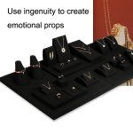 Schwarzer Mikrofaser-Halsketten-Ring-Schmuckständer. Live-Schmuckständer – Bild 5