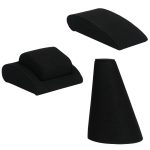 Schwarzer Mikrofaser-Halsketten-Ring-Schmuckständer. Live-Schmuckständer – Bild 2