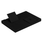 Schwarzer Mikrofaser-Halsketten-Ring-Schmuckständer. Live-Schmuckständer