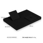 Schwarzer Mikrofaser-Halsketten-Ring-Schmuckständer. Live-Schmuckständer – Bild 7