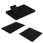 Schwarzer Mikrofaser-Halsketten-Ring-Schmuckständer. Live-Schmuckständer – Bild 2