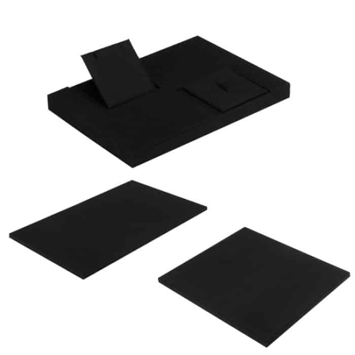 Schwarzer Mikrofaser-Halsketten-Ring-Schmuckständer. Live-Schmuckständer – Bild 2