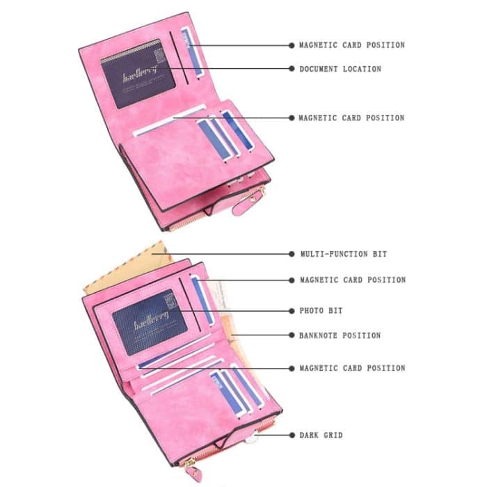 Baellerry Damen-Geldbörse mit großem Fassungsvermögen, kurze Geldbörse, multifunktionale Geldbörse mit mehreren Karten – Bild 5