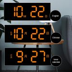 13-Zoll-LED-Acryl-Elektronikuhr, quadratische Großbild-Wanduhr mit Timing-Temperatur- und Luftfeuchtigkeitsregelung, 6632 White Light, 6632 Orange White Green, 6632 White Blue, 6632 White Orange, 6632 White Red – Bild 9