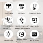 6633 LED-Bildschirm, digitale Anzeige, Timing, Desktop-Wecker, Wohnzimmer-Hängeuhr, 6633 Blue White Green, 6633 White Light, 6633 Blue Light, 6633 Orange Light, 6633 Green Ligh – Bild 7