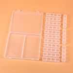 2 Stück 56 Slots transparente Kunststoff-Aufbewahrungsbox Schmuck Nail Art Strass Perlen Box – Bild 2