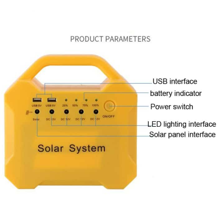 7AH 10W Solarpanel Notlicht Wiederaufladbares LED-Solarenergie-Kit – Bild 5