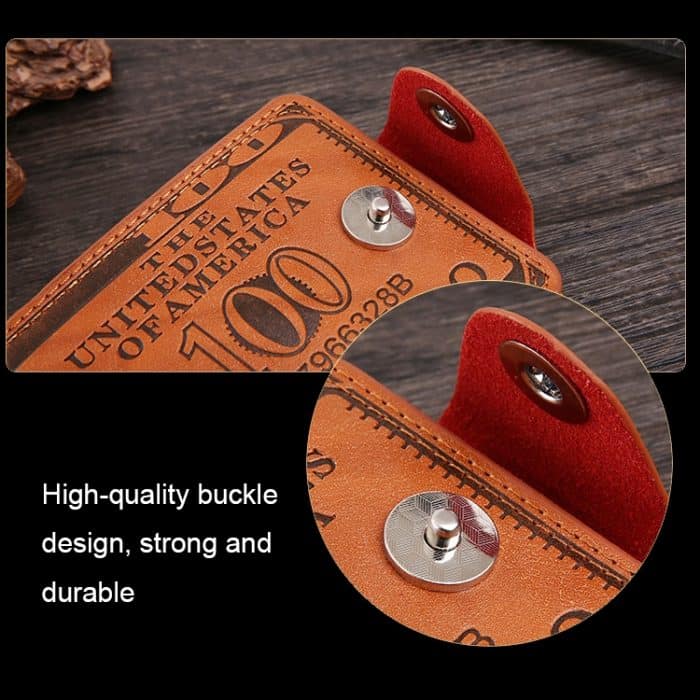 Geldbörse mit mehreren Kartenfächern im Retro-Dollar-Muster mit magnetischer Schnalle – Bild 6