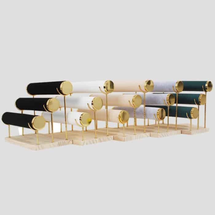 Dreischichtiger Metallständer mit Holzboden, Schmuckständer, Armband, Uhr, Armreif – Bild 2