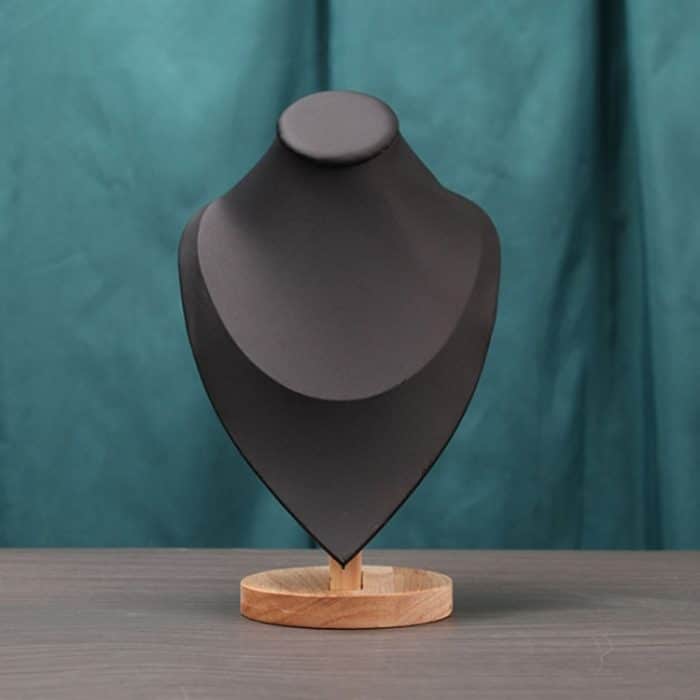 Großer Portrait-Halsketten-Ausstellungsständer aus massivem Holz, herzförmiger Halsketten-Theken-Ausstellungsständer – Bild 1