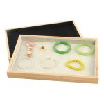 Bambusholz-Samt-Multifunktions-Schmuck-Display-Tablett, Schmuck-Aufbewahrungsbox, leeres Tablett – Bild 7