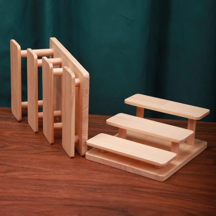 Massivholz-Spleißen-Brillen-Schmuck-Ausstellungsstand-Puppen-handgefertigter Präsentationsständer – Bild 4