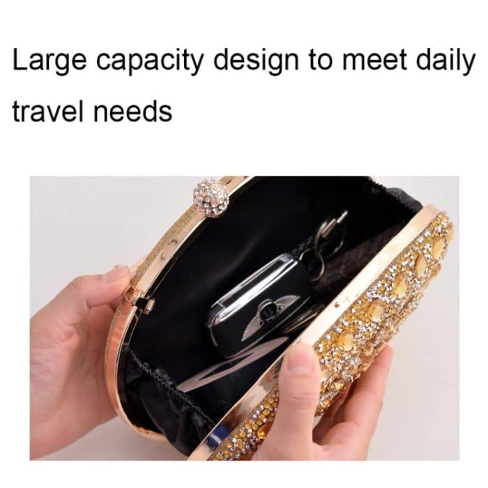 Ovale Abendparty-Clutch mit Sonnenblumen-Diamanten – Bild 7