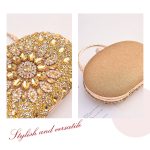 Ovale Abendparty-Clutch mit Sonnenblumen-Diamanten – Bild 8