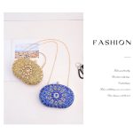 Ovale Abendparty-Clutch mit Sonnenblumen-Diamanten – Bild 9