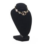 Wildleder-Portrait-Hals-Modell-Ständer, Halskette, Schmuck-Präsentationsständer, Schmuckhalter