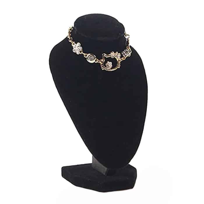 Wildleder-Portrait-Hals-Modell-Ständer, Halskette, Schmuck-Präsentationsständer, Schmuckhalter – Bild 1