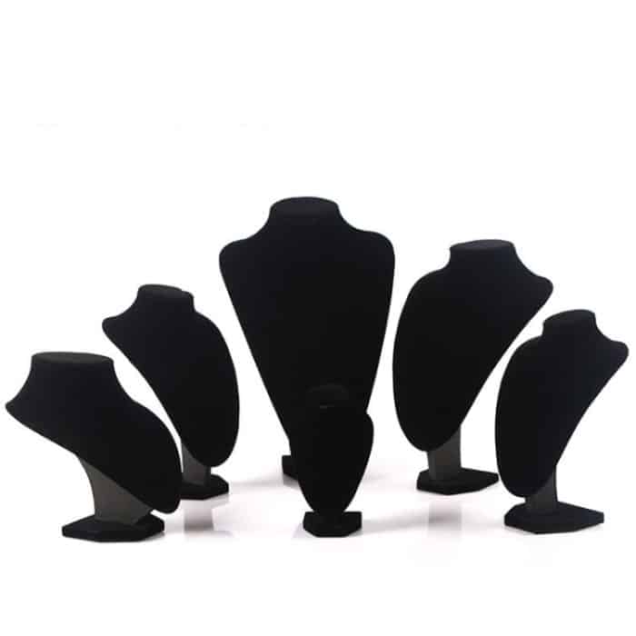 Wildleder-Portrait-Hals-Modell-Ständer, Halskette, Schmuck-Präsentationsständer, Schmuckhalter – Bild 2