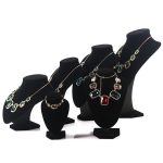 Wildleder-Portrait-Hals-Modell-Ständer, Halskette, Schmuck-Präsentationsständer, Schmuckhalter – Bild 3