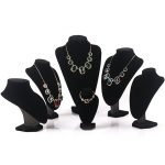 Wildleder-Portrait-Hals-Modell-Ständer, Halskette, Schmuck-Präsentationsständer, Schmuckhalter – Bild 5