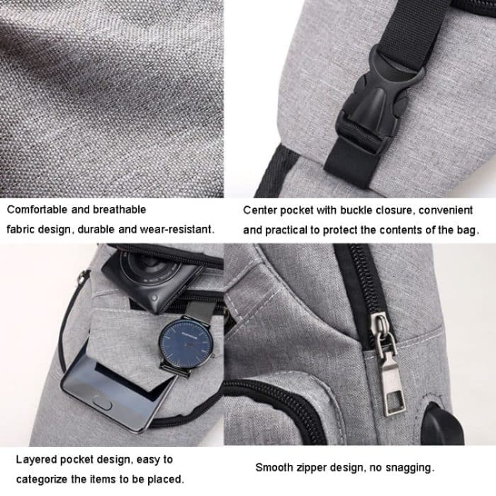 MeiJieLuo Einfache Männer Brusttasche Sport Jugend Schulter Umhängetasche – Bild 7