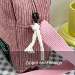 Lässige, vielseitige Umhängetasche, einfache, gestreifte, kleine quadratische Tasche aus Samt – Bild 5