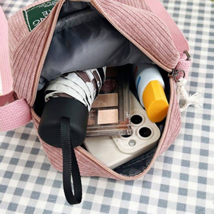 Lässige, vielseitige Umhängetasche, einfache, gestreifte, kleine quadratische Tasche aus Samt – Bild 6