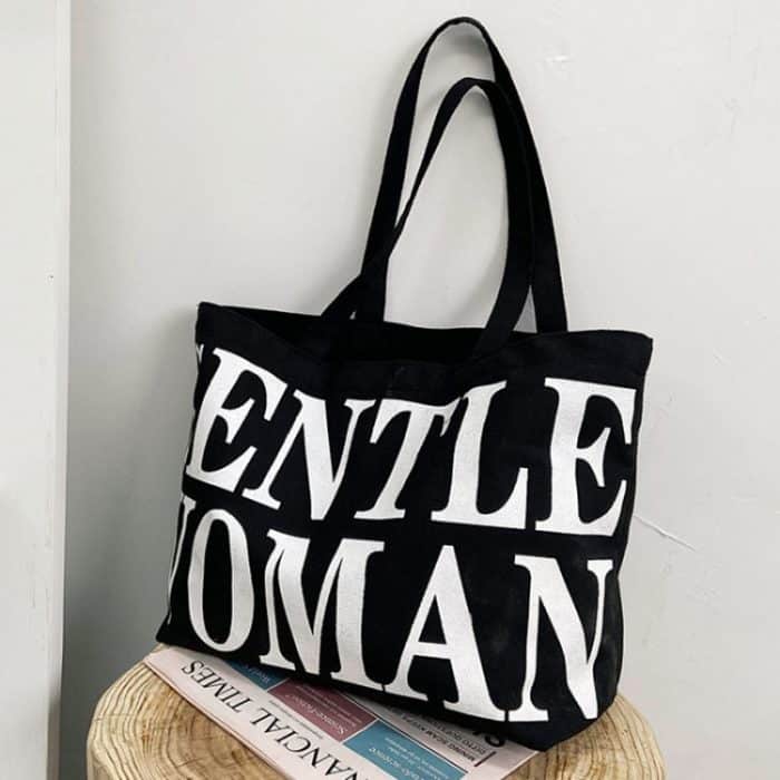 TBD0604065501B.jpg Damen-Tasche mit bedrucktem Buchstaben-Canvas, einzelne Schultertasche – Bild 1