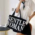 Damen-Tasche mit bedrucktem Buchstaben-Canvas, einzelne Schultertasche – Bild 9
