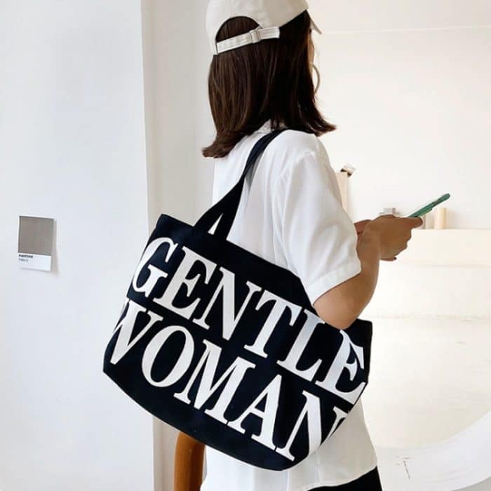 Damen-Tasche mit bedrucktem Buchstaben-Canvas, einzelne Schultertasche – Bild 10