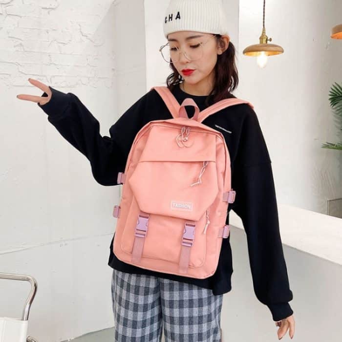 Frauen Student Schultasche Harajuku Stil Schulterrucksäcke – Bild 10